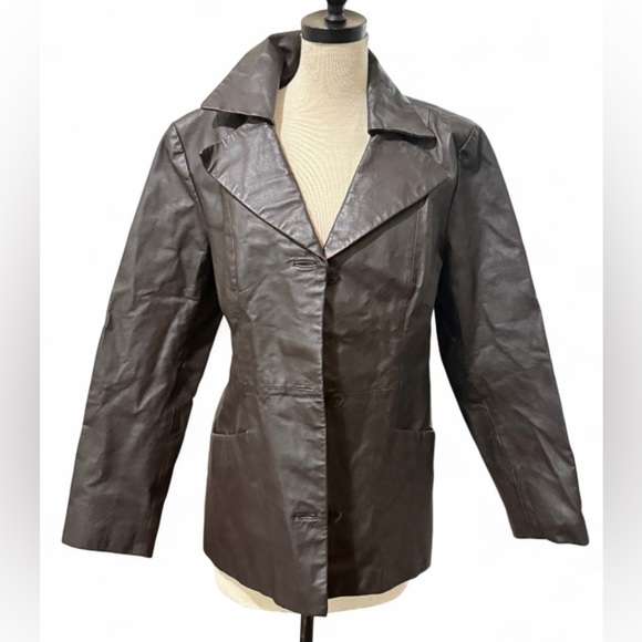 East 5th Dark Brown Leather Long Sleeve Jacket Size XL - Picture 1 of 4